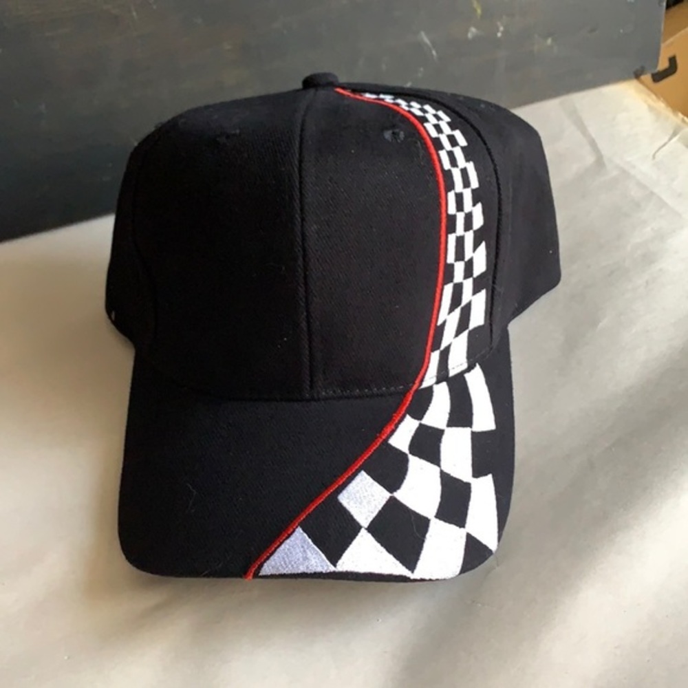 NISSIN Embroidered Racing Checkers Cap NEW